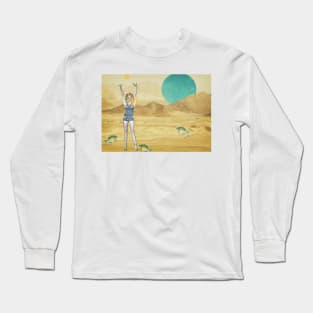 Retro Girl at Desert Long Sleeve T-Shirt